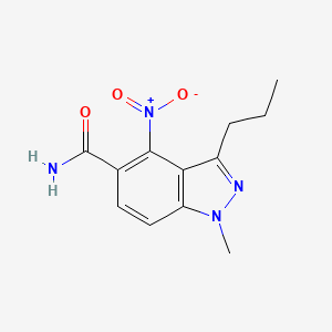 molecular formula C12H14N4O3 B15525984 1-Methyl-4-nitro-3-propyl-1H-indazole-5-carboxamide 