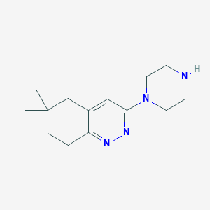 molecular formula C14H22N4 B15526028 6,6-Dimethyl-3-(piperazin-1-yl)-5,6,7,8-tetrahydrocinnoline 