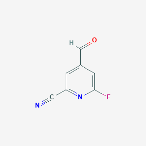 molecular formula C7H3FN2O B15526096 6-Fluoro-4-formylpyridine-2-carbonitrile 