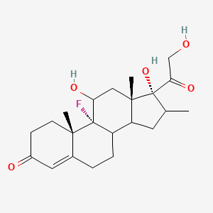 molecular formula C22H31FO5 B15526110 (9R,10S,13S,17R)-9-fluoro-11,17-dihydroxy-17-(2-hydroxyacetyl)-10,13,16-trimethyl-1,2,6,7,8,11,12,14,15,16-decahydrocyclopenta[a]phenanthren-3-one 