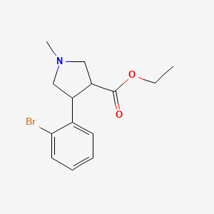 molecular formula C14H18BrNO2 B15526142 Ethyl 4-(2-bromophenyl)-1-methylpyrrolidine-3-carboxylate 