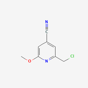 molecular formula C8H7ClN2O B15526150 2-(Chloromethyl)-6-methoxyisonicotinonitrile 