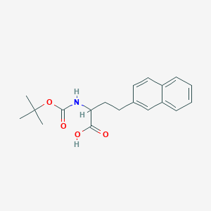 molecular formula C19H23NO4 B15526294 2-((Tert-butoxycarbonyl)amino)-4-(naphthalen-2-yl)butanoic acid 