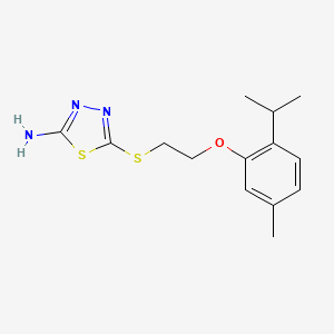 molecular formula C14H19N3OS2 B15526327 5-({2-[5-Methyl-2-(propan-2-yl)phenoxy]ethyl}sulfanyl)-1,3,4-thiadiazol-2-amine 