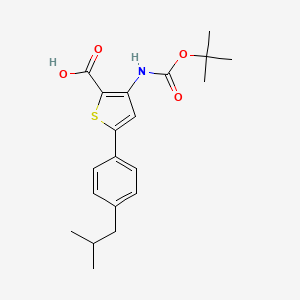 molecular formula C20H25NO4S B15526413 3-Tert-butoxycarbonylamino-5-(4-isobutylphenyl)thiophene-2-carboxylic acid 