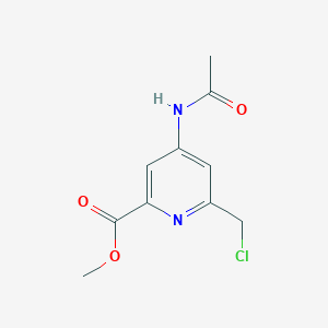 molecular formula C10H11ClN2O3 B15526415 Methyl 4-(acetylamino)-6-(chloromethyl)pyridine-2-carboxylate 