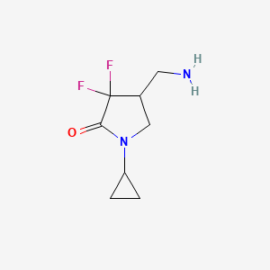 molecular formula C8H12F2N2O B15526427 4-(Aminomethyl)-1-cyclopropyl-3,3-difluoropyrrolidin-2-one 