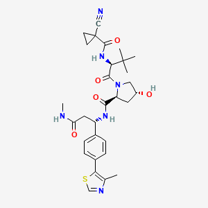 molecular formula C30H38N6O5S B15526446 (2S,4R)-1-((S)-2-(1-Cyanocyclopropane-1-carboxamido)-3,3-dimethylbutanoyl)-4-hydroxy-N-((S)-3-(methylamino)-1-(4-(4-methylthiazol-5-yl)phenyl)-3-oxopropyl)pyrrolidine-2-carboxamide 