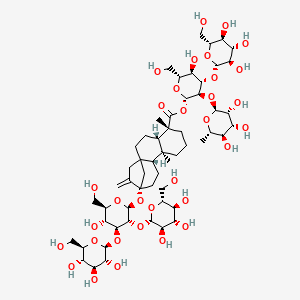 [(2S,3R,4S,5R,6R)-5-hydroxy-6-(hydroxymethyl)-4-[(2S,3R,4S,5S,6R)-3,4,5-trihydroxy-6-(hydroxymethyl)oxan-2-yl]oxy-3-[(2S,3R,4R,5R,6S)-3,4,5-trihydroxy-6-methyloxan-2-yl]oxyoxan-2-yl] (4S,5R,9S,10R,13S)-13-[(2S,3R,4S,5R,6R)-5-hydroxy-6-(hydroxymethyl)-3,4-bis[[(2S,3R,4S,5S,6R)-3,4,5-trihydroxy-6-(hydroxymethyl)oxan-2-yl]oxy]oxan-2-yl]oxy-5,9-dimethyl-14-methylidenetetracyclo[11.2.1.01,10.04,9]hexadecane-5-carboxylate