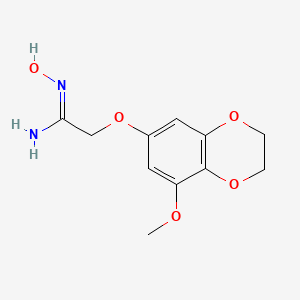 (Z)-N'-hydroxy-2-((8-methoxy-2,3-dihydrobenzo[b][1,4]dioxin-6-yl)oxy)acetimidamide