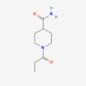 molecular formula C9H16N2O2 B15526607 1-Propionylpiperidine-4-carboxamide 