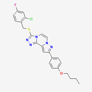 9-(4-Butoxyphenyl)-3-((2-chloro-4-fluorobenzyl)thio)pyrazolo[1,5-a][1,2,4]triazolo[3,4-c]pyrazine