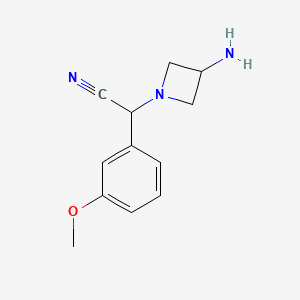 molecular formula C12H15N3O B15526627 2-(3-Aminoazetidin-1-yl)-2-(3-methoxyphenyl)acetonitrile 