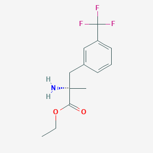 molecular formula C13H16F3NO2 B15526732 Alanine, 2-methyl-3-(M-trifluoromethylphenyl), ethyl ester 