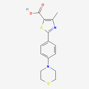 molecular formula C15H16N2O2S2 B15526738 4-Methyl-2-(4-thiomorpholinophenyl)thiazole-5-carboxylic acid 