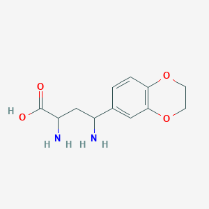 molecular formula C12H16N2O4 B15526744 2,4-Diamino-4-(2,3-dihydrobenzo[b][1,4]dioxin-6-yl)butanoic acid 