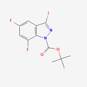 molecular formula C12H11F2IN2O2 B15526752 Tert-butyl 5,7-difluoro-3-iodo-1H-indazole-1-carboxylate 