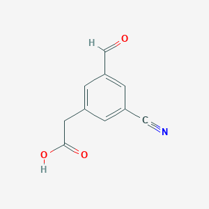 molecular formula C10H7NO3 B15526755 (3-Cyano-5-formylphenyl)acetic acid 