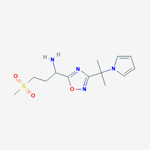 1-(3-(2-(1H-pyrrol-1-yl)propan-2-yl)-1,2,4-oxadiazol-5-yl)-3-(methylsulfonyl)propan-1-amine