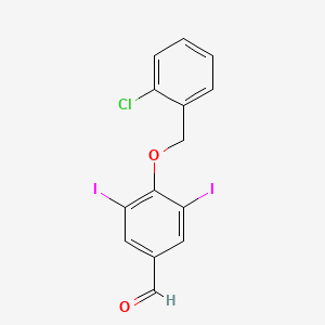 4-(2-Chloro-benzyloxy)-3,5-diiodo-benzaldehyde