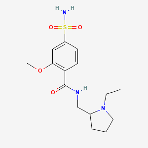 molecular formula C15H23N3O4S B15526913 Benzamide, 4-(aminosulfonyl)-N-[(1-ethyl-2-pyrrolidinyl)methyl]-2-methoxy- 