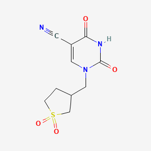 molecular formula C10H11N3O4S B15526997 1-((1,1-Dioxidotetrahydrothiophen-3-yl)methyl)-2,4-dioxo-1,2,3,4-tetrahydropyrimidine-5-carbonitrile 