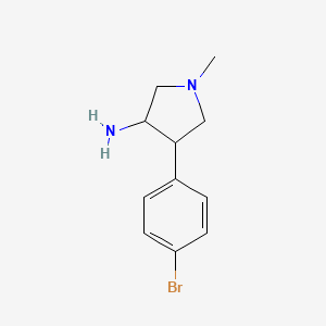 molecular formula C11H15BrN2 B15527064 4-(4-Bromophenyl)-1-methylpyrrolidin-3-amine 