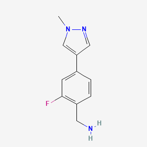 molecular formula C11H12FN3 B15527139 (2-fluoro-4-(1-methyl-1H-pyrazol-4-yl)phenyl)methanamine 