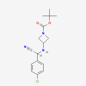 molecular formula C16H20ClN3O2 B15527162 Tert-butyl 3-(((4-chlorophenyl)(cyano)methyl)amino)azetidine-1-carboxylate 