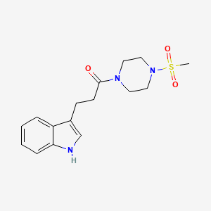 molecular formula C16H21N3O3S B15527164 3-(1H-indol-3-yl)-1-(4-(methylsulfonyl)piperazin-1-yl)propan-1-one 