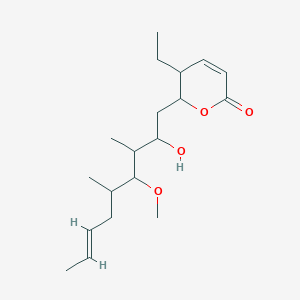 molecular formula C19H32O4 B15527192 3-ethyl-2-[(E)-2-hydroxy-4-methoxy-3,5-dimethylnon-7-enyl]-2,3-dihydropyran-6-one 