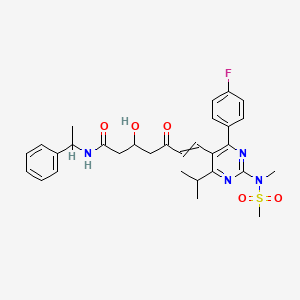 molecular formula C30H35FN4O5S B15527201 7-[4-(4-fluorophenyl)-2-[methyl(methylsulfonyl)amino]-6-propan-2-ylpyrimidin-5-yl]-3-hydroxy-5-oxo-N-(1-phenylethyl)hept-6-enamide 