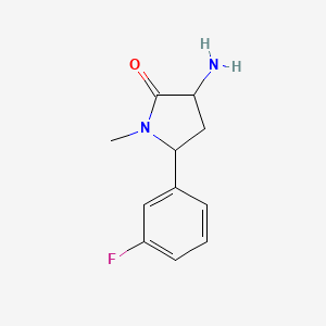 molecular formula C11H13FN2O B15527267 3-Amino-5-(3-fluorophenyl)-1-methylpyrrolidin-2-one 