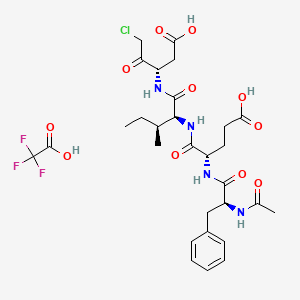 (4S)-4-[[(2S)-2-acetamido-3-phenylpropanoyl]amino]-5-[[(2S,3S)-1-[[(2S)-1-carboxy-4-chloro-3-oxobutan-2-yl]amino]-3-methyl-1-oxopentan-2-yl]amino]-5-oxopentanoic acid;2,2,2-trifluoroacetic acid