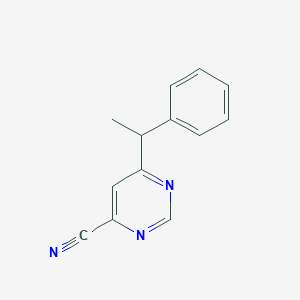 6-(1-Phenylethyl)pyrimidine-4-carbonitrile