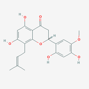 (2S)-2-(2,4-dihydroxy-5-methoxyphenyl)-5,7-dihydroxy-8-(3-methylbut-2-enyl)-2,3-dihydrochromen-4-one