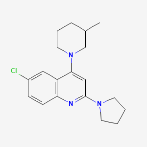 6-Chloro-4-(3-methylpiperidin-1-yl)-2-(pyrrolidin-1-yl)quinoline