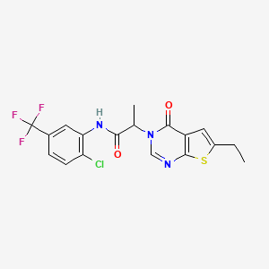 N-(2-chloro-5-(trifluoromethyl)phenyl)-2-(6-ethyl-4-oxothieno[2,3-d]pyrimidin-3(4H)-yl)propanamide