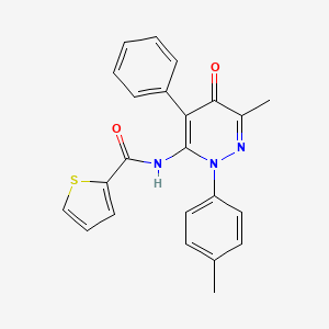 N-(6-methyl-5-oxo-4-phenyl-2-(p-tolyl)-2,5-dihydropyridazin-3-yl)thiophene-2-carboxamide