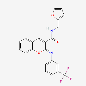 (2Z)-N-(furan-2-ylmethyl)-2-{[3-(trifluoromethyl)phenyl]imino}-2H-chromene-3-carboxamide