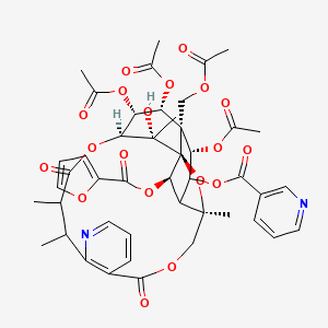 [(1S,3R,17S,18R,19R,20R,21S,22R,24R,25S)-18,19,21-triacetyloxy-20-(acetyloxymethyl)-24-(furan-2-carbonyloxy)-25-hydroxy-3,13,14,25-tetramethyl-6,15-dioxo-2,5,16-trioxa-11-azapentacyclo[15.7.1.01,20.03,23.07,12]pentacosa-7(12),8,10-trien-22-yl] pyridine-3-carboxylate