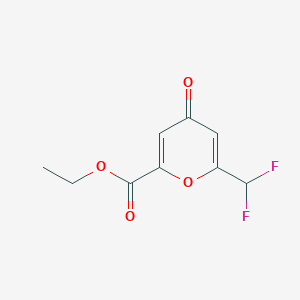 molecular formula C9H8F2O4 B15528485 Ethyl 6-(difluoromethyl)-4-oxo-4H-pyran-2-carboxylate 