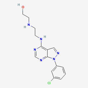 2-((2-((1-(3-chlorophenyl)-1H-pyrazolo[3,4-d]pyrimidin-4-yl)amino)ethyl)amino)ethanol