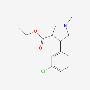 molecular formula C14H18ClNO2 B15528967 Ethyl 4-(3-chlorophenyl)-1-methylpyrrolidine-3-carboxylate 