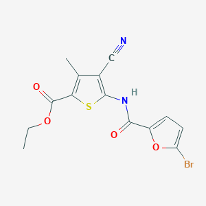 molecular formula C14H11BrN2O4S B15529695 Ethyl 5-(5-bromofuran-2-carboxamido)-4-cyano-3-methylthiophene-2-carboxylate 