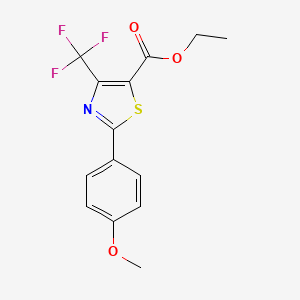 molecular formula C14H12F3NO3S B15529827 Ethyl 4-(trifluoromethyl)-2-(4-methoxyphenyl)thiazole-5-carboxylate 