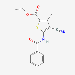 molecular formula C16H14N2O3S B15529935 Ethyl 5-benzamido-4-cyano-3-methylthiophene-2-carboxylate 