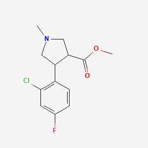 molecular formula C13H15ClFNO2 B15530123 Methyl 4-(2-chloro-4-fluorophenyl)-1-methylpyrrolidine-3-carboxylate 