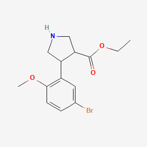 molecular formula C14H18BrNO3 B15530249 Ethyl 4-(5-bromo-2-methoxyphenyl)pyrrolidine-3-carboxylate 