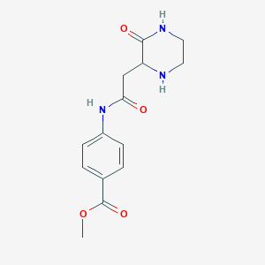 molecular formula C14H17N3O4 B15530264 Methyl 4-{[(3-oxopiperazin-2-yl)acetyl]amino}benzoate 